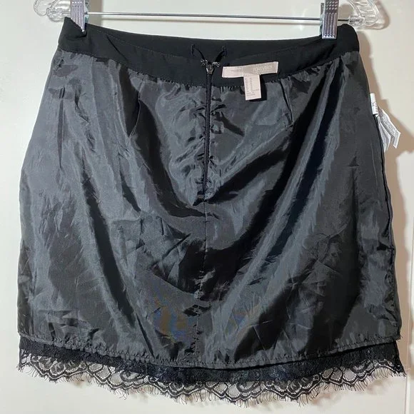 Forever 21 Contemporary A-line Laced Mini Skirt Size M Black - Picture 3 of 8